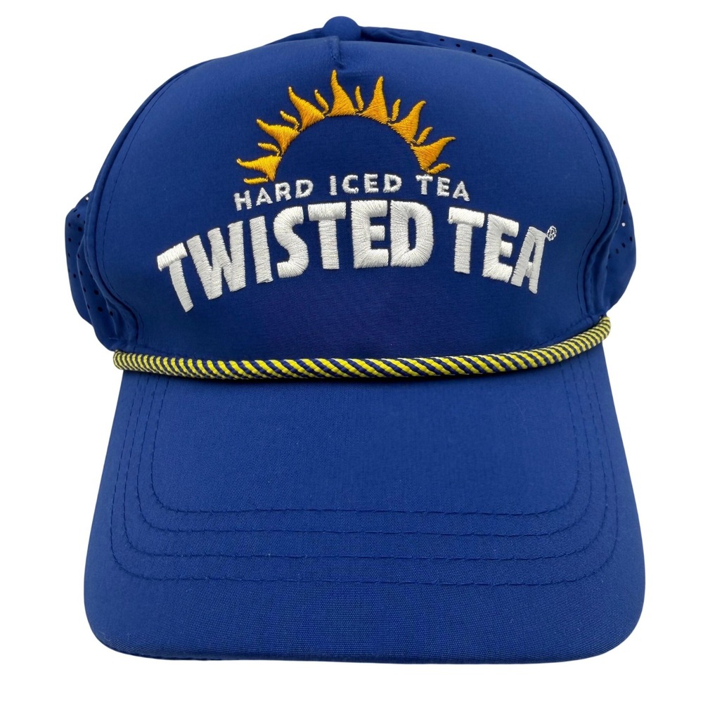 Twisted Tea Hard Iced Tea Rope Hat Blue Snapback Perforated Performance Cap
